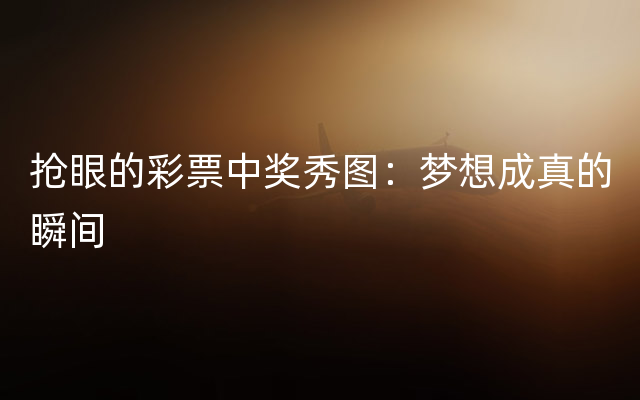 抢眼的彩票中奖秀图：梦想成真的瞬间