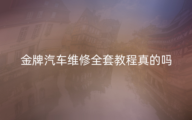 金牌汽车维修全套教程真的吗