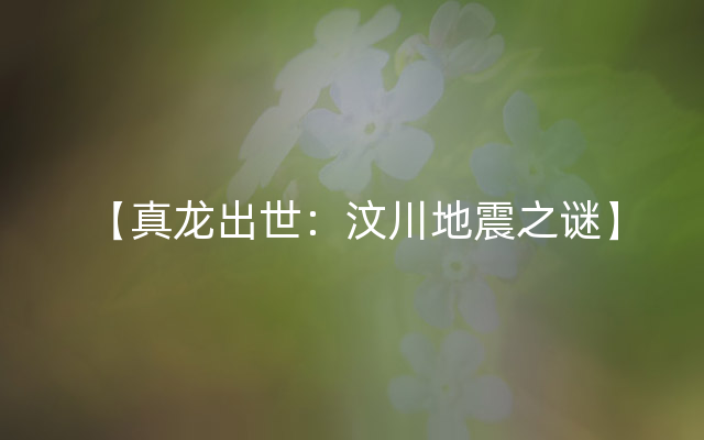 【真龙出世：汶川地震之谜】