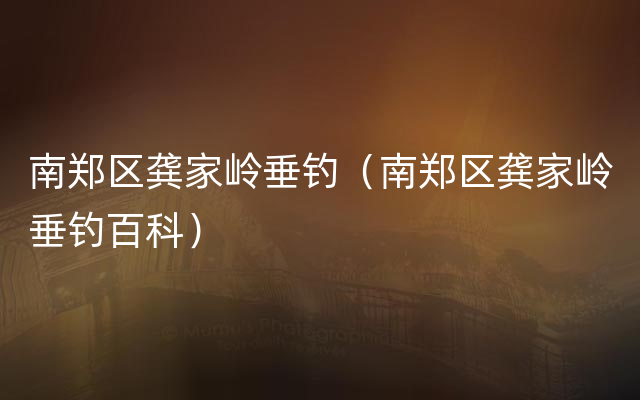 南郑区龚家岭垂钓（南郑区龚家岭垂钓百科）