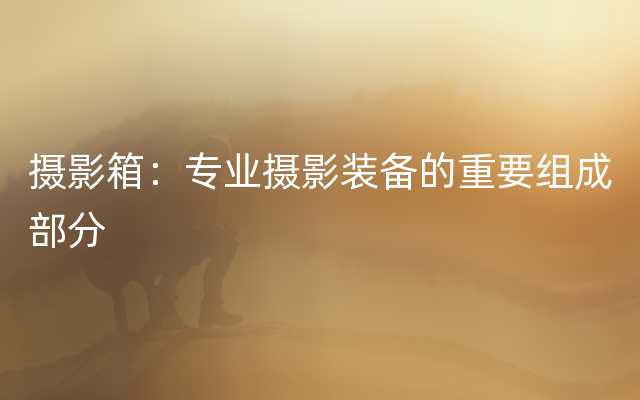 摄影箱：专业摄影装备的重要组成部分