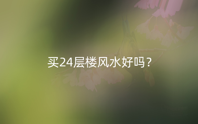 买24层楼风水好吗？