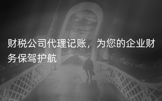 财税公司代理记账，为您的企业财务保驾护航