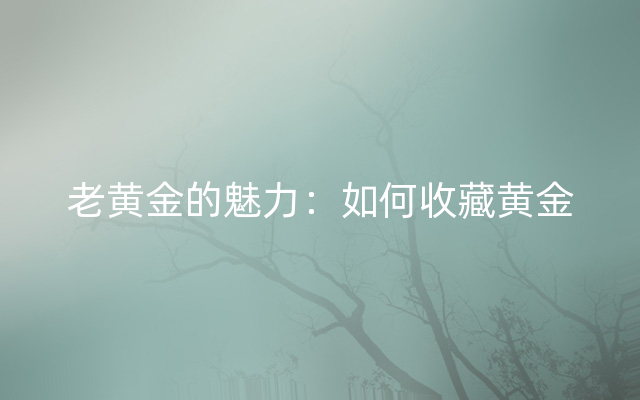 老黄金的魅力：如何收藏黄金