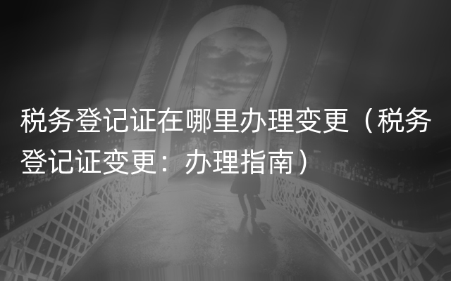 税务登记证在哪里办理变更（税务登记证变更：办理指南）