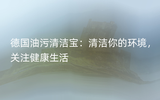 德国油污清洁宝：清洁你的环境，关注健康生活