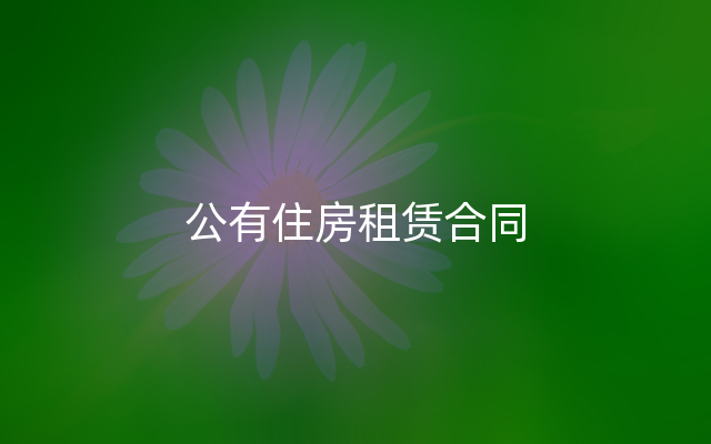 公有住房租赁合同