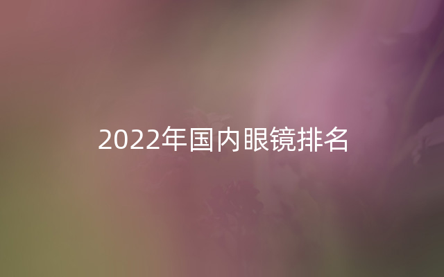 2022年国内眼镜排名