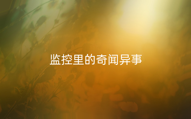 监控里的奇闻异事