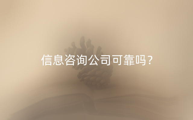 信息咨询公司可靠吗？