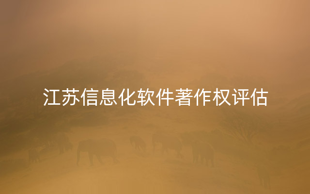 江苏信息化软件著作权评估