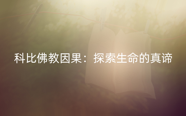 科比佛教因果：探索生命的真谛