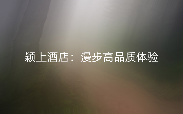 颖上酒店：漫步高品质体验