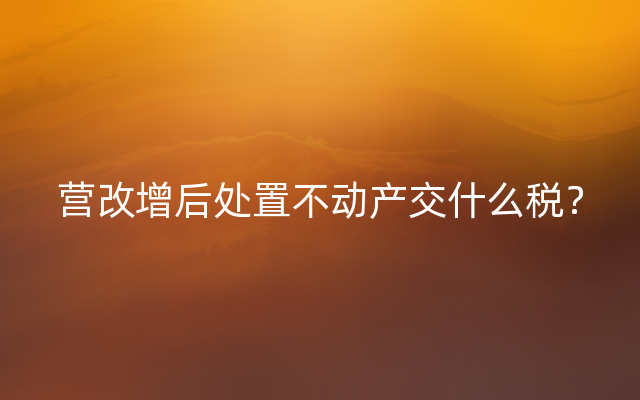 营改增后处置不动产交什么税？