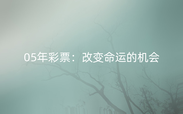 05年彩票：改变命运的机会