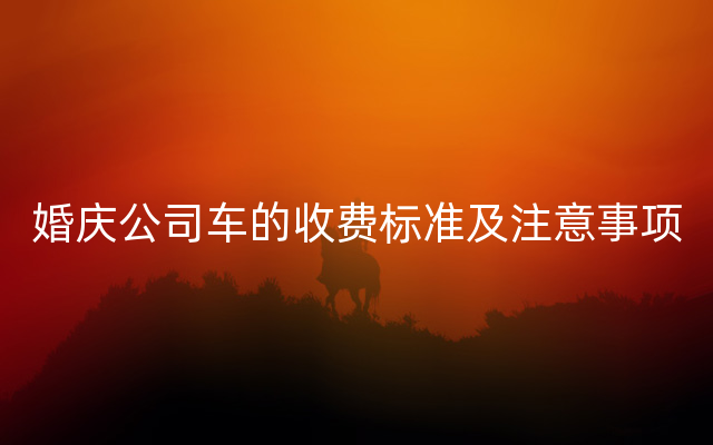 婚庆公司车的收费标准及注意事项