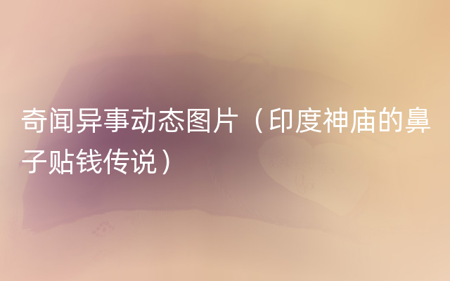 奇闻异事动态图片（印度神庙的鼻子贴钱传说）
