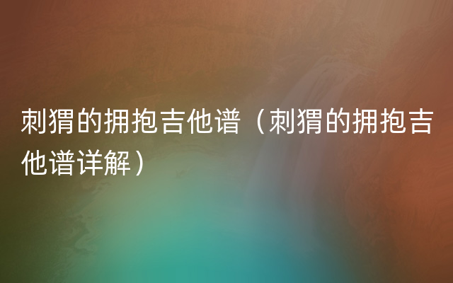 刺猬的拥抱吉他谱（刺猬的拥抱吉他谱详解）