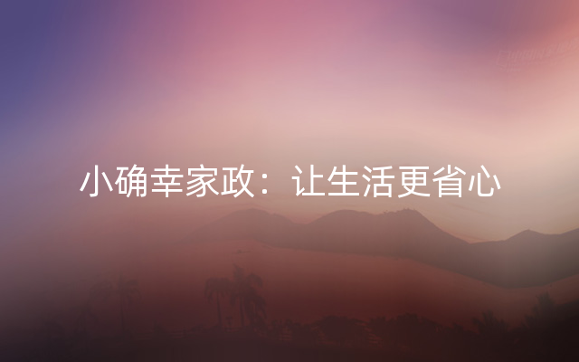小确幸家政：让生活更省心