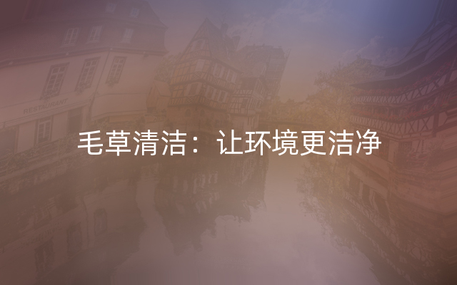 毛草清洁：让环境更洁净