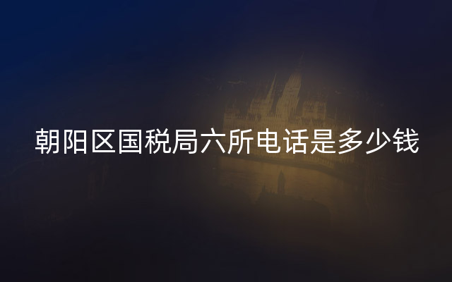 朝阳区国税局六所电话是多少钱