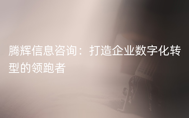 腾辉信息咨询：打造企业数字化转型的领跑者