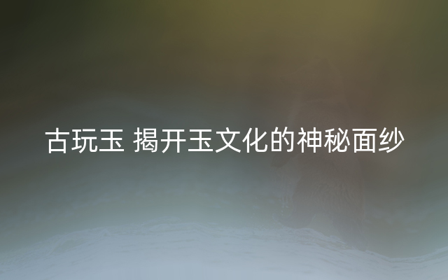 古玩玉 揭开玉文化的神秘面纱
