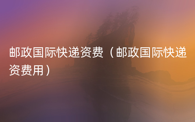 邮政国际快递资费（邮政国际快递资费用）