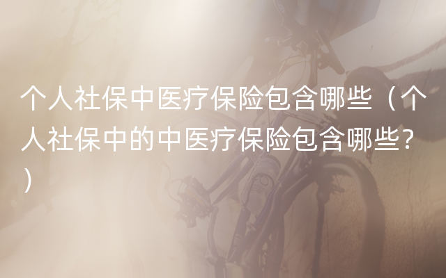 个人社保中医疗保险包含哪些（个人社保中的中医疗保险包含哪些？）