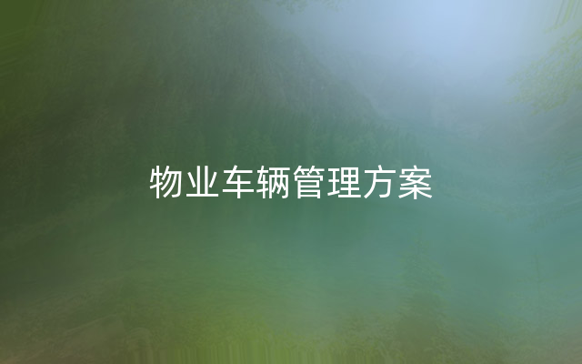 物业车辆管理方案