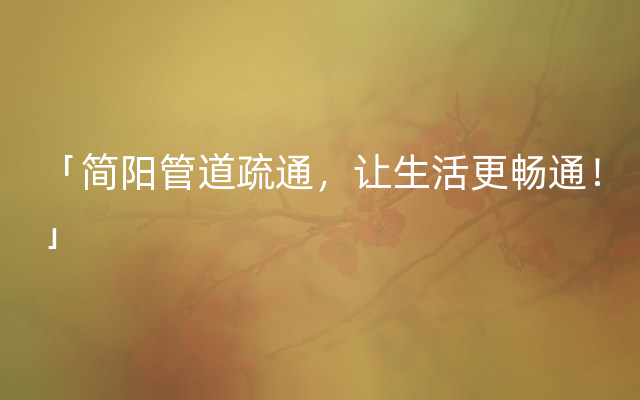 「简阳管道疏通，让生活更畅通！」