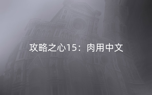 攻略之心15：肉用中文