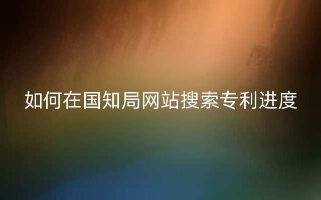 如何在国知局网站搜索专利进度