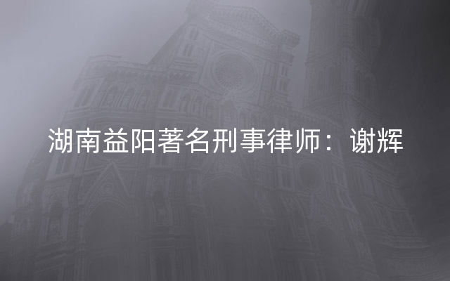 湖南益阳著名刑事律师：谢辉