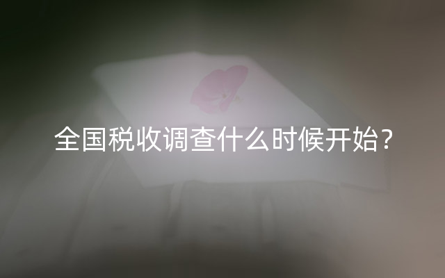 全国税收调查什么时候开始？