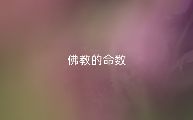 佛教的命数