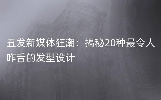 丑发新媒体狂潮：揭秘20种最令人咋舌的发型设计