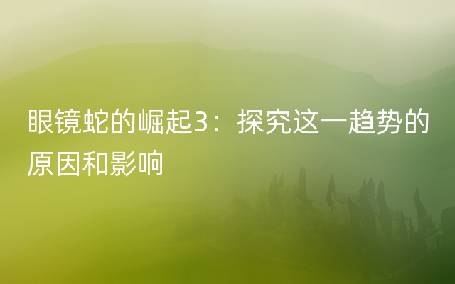 眼镜蛇的崛起3：探究这一趋势的原因和影响