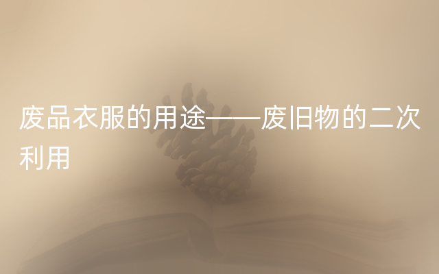 废品衣服的用途——废旧物的二次利用