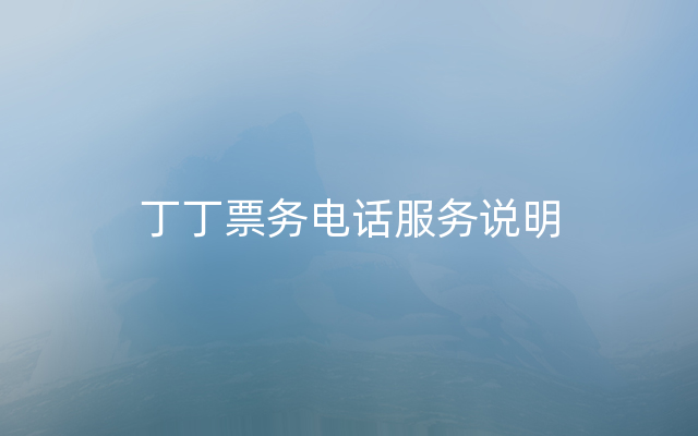 丁丁票务电话服务说明