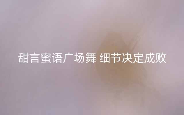 甜言蜜语广场舞 细节决定成败