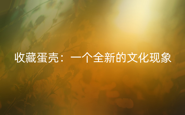 收藏蛋壳：一个全新的文化现象