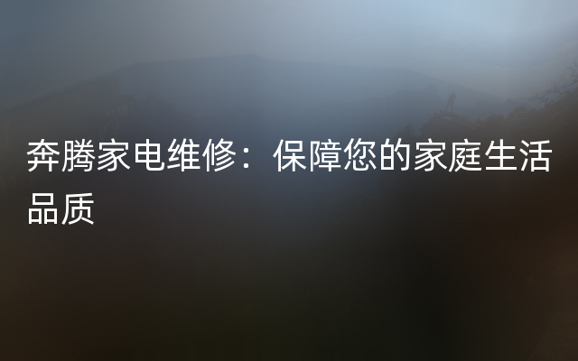 奔腾家电维修：保障您的家庭生活品质