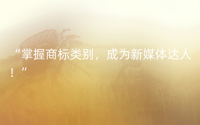 “掌握商标类别，成为新媒体达人！”