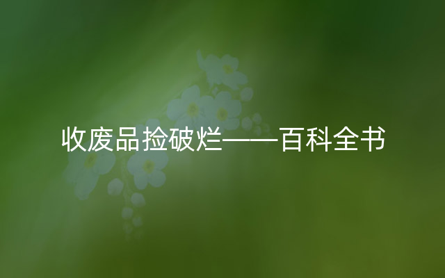 收废品捡破烂——百科全书