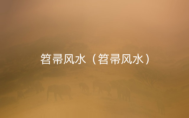 笤帚风水（笤帚风水）