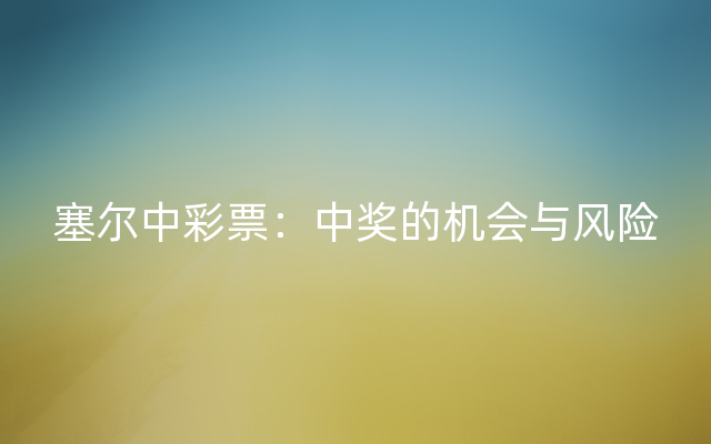 塞尔中彩票：中奖的机会与风险