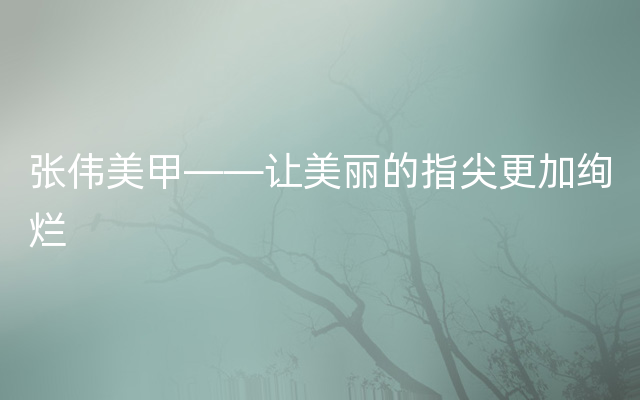 张伟美甲——让美丽的指尖更加绚烂