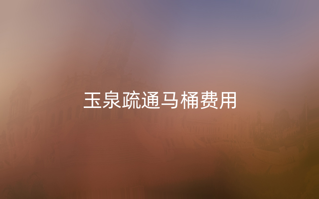 玉泉疏通马桶费用