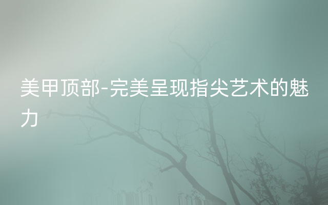 美甲顶部-完美呈现指尖艺术的魅力
